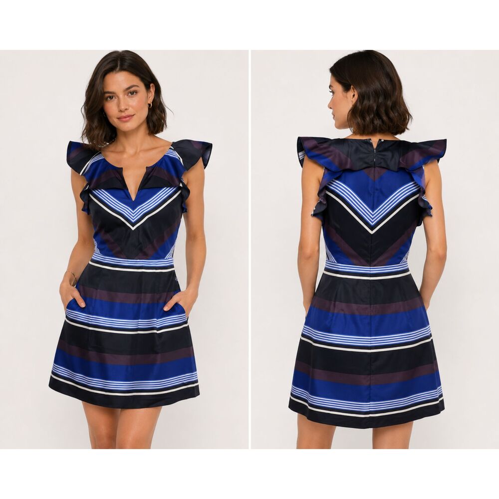 Banana Republic stripe ruffle dress